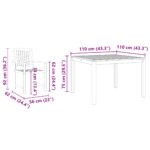 vidaXL 3-dielna záhradná jedálenská súprava z akáciového dreva – Obrázok 12