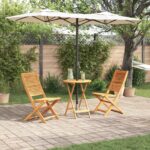 vidaXL 3-dielna skladacia bistro súprava z akáciového masívu