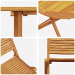 vidaXL 3-dielna sklápacia bistro súprava z masívneho akáciového dreva – Obrázok 11