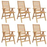 Záhradné stoličky vidaXL Sklápacia 6 ks Masívne drevo Teak, Záhradné stoličky vidaXL 2 ks Masívne drevo Teak – Obrázok 2