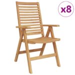 vidaXL záhradné stoličky skladacie 8 ks masívne drevo Teak, vidaXL záhradné stoličky 2 ks masívne drevo Teak – Obrázok 3