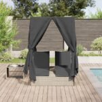 vidaXL Dvojité slnečné ležadlo Svetlosivá 205 x 129 x 200 cm polyratan – Obrázok 3