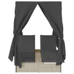 vidaXL Dvojité slnečné ležadlo Svetlosivá 205 x 129 x 200 cm polyratan – Obrázok 5