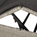 vidaXL Dvojité slnečné ležadlo Svetlosivá 205 x 129 x 200 cm polyratan – Obrázok 8