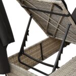vidaXL Dvojité slnečné ležadlo Svetlosivá 205 x 129 x 200 cm polyratan – Obrázok 9