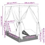 vidaXL Dvojité slnečné lehátko Sada 2 Sivá a námornícka modrá Ratan – Obrázok 11
