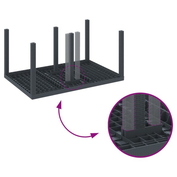 vidaXL 7-dielny záhradný jedálenský set s podložkami Antracit Poly ratan – Obrázok 9