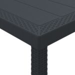 vidaXL 7-dielny záhradný jedálenský set s vankúšmi antracitový polyratan – Obrázok 7