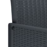 vidaXL 7-dielny záhradný jedálenský set s vankúšmi antracitový polyratan – Obrázok 8