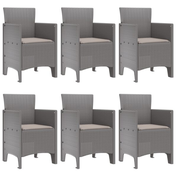 vidaXL 7-dielny záhradný jedálenský set s vankúšmi svetlo šedý polyratan – Obrázok 4