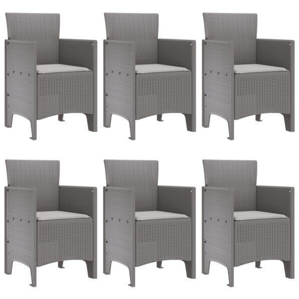 vidaXL 7-dielny záhradný jedálenský set s vankúšmi svetlosivý poly ratan – Obrázok 4