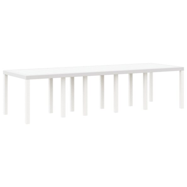 3378624_4.jpg vidaXL 13-dielna záhradná jedálenská súprava s vankúšmi Biela polyratan, vidaXL záhradný stôl Biela 150x100x73 cm polyratan, vidaXL záhradné stoličky s vankúšmi 4 kusy Biela polyratan – Obrázok 4