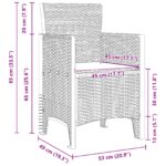 vidaXL 13-dielny záhradný jedálenský set so vankúšmi Svetlosivý Poly ratan, vidaXL záhradný stôl Svetlosivý 150x100x73 cm Poly ratan, vidaXL záhradné stoličky so vankúšmi 4 ks Svetlosivý Poly ratan – Obrázok 12