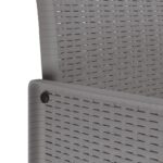vidaXL 13-dielny záhradný jedálenský set so vankúšmi Svetlosivý Poly ratan, vidaXL záhradný stôl Svetlosivý 150x100x73 cm Poly ratan, vidaXL záhradné stoličky so vankúšmi 4 ks Svetlosivý Poly ratan – Obrázok 8
