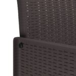 Záhradný jedálenský set vidaXL s vankúšmi hnedý polyratan, Záhradný stôl vidaXL hnedý 250x100x73 cm polyratan, Záhradný stôl vidaXL hnedý 150x100x73 cm polyratan, Záhradné stoličky vidaXL s vankúšmi 4 ks hnedý polyratan – Obrázok 8