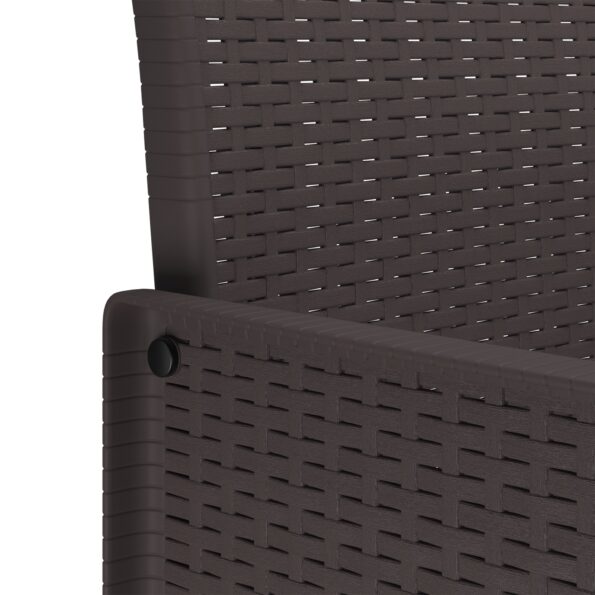 3378658_8.jpg Záhradný jedálenský set vidaXL s vankúšmi hnedý polyratan, Záhradný stôl vidaXL hnedý 250x100x73 cm polyratan, Záhradný stôl vidaXL hnedý 150x100x73 cm polyratan, Záhradné stoličky vidaXL s vankúšmi 4 ks hnedý polyratan – Obrázok 8
