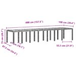 vidaXL 17-dielna záhradná jedálenská súprava s vankúšmi Biela Polyratan, vidaXL Záhradný stôl biely 250x100x73 cm Polyratan, vidaXL Záhradný stôl biely 150x100x73 cm Polyratan, vidaXL Záhradné stoličky s vankúšmi 4 ks Biela Polyratan – Obrázok 11