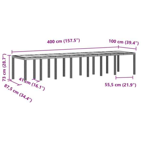 3378665_11.jpg vidaXL 17-dielna záhradná jedálenská súprava s vankúšmi Biela Polyratan, vidaXL Záhradný stôl biely 250x100x73 cm Polyratan, vidaXL Záhradný stôl biely 150x100x73 cm Polyratan, vidaXL Záhradné stoličky s vankúšmi 4 ks Biela Polyratan – Obrázok 11