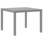 vidaXL 3-dielny záhradný jedálenský set svetlošedý poly ratan – Obrázok 4