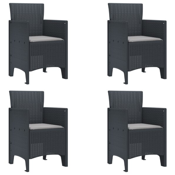 3378694_5.jpg vidaXL 5-dielny záhradný jedálenský set s vankúšmi, antracitový poly ratan – Obrázok 5