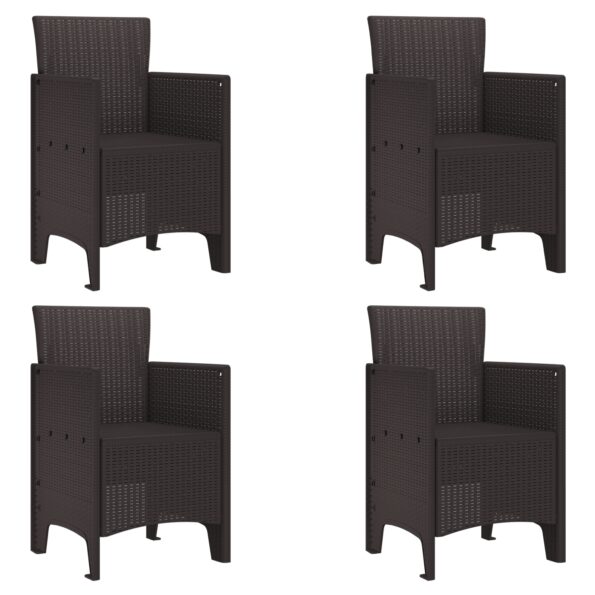3378697_5.jpg vidaXL 5-dielny záhradný jedálenský set Hnedý poly ratan – Obrázok 5