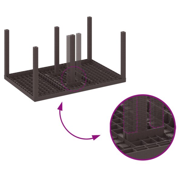 vidaXL 5-dielna záhradná jedálenská súprava s vankúšmi hnedá poly ratan – Obrázok 9