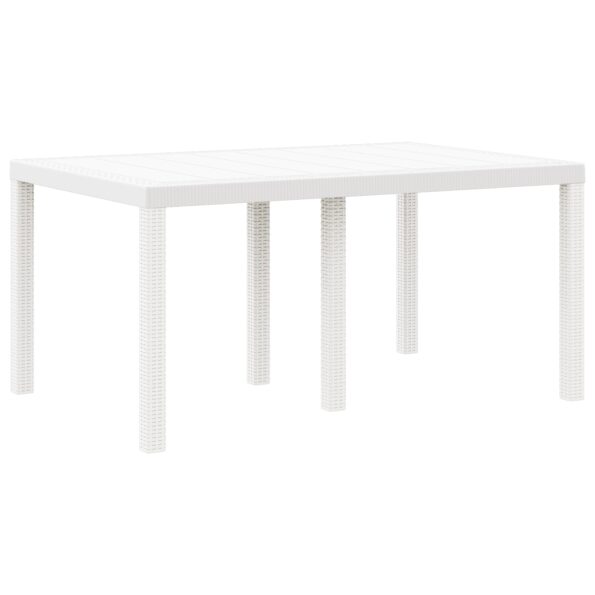3378704_4.jpg vidaXL 5-dielny záhradný jedálenský set s vankúšmi Biela Poly Ratan – Obrázok 4