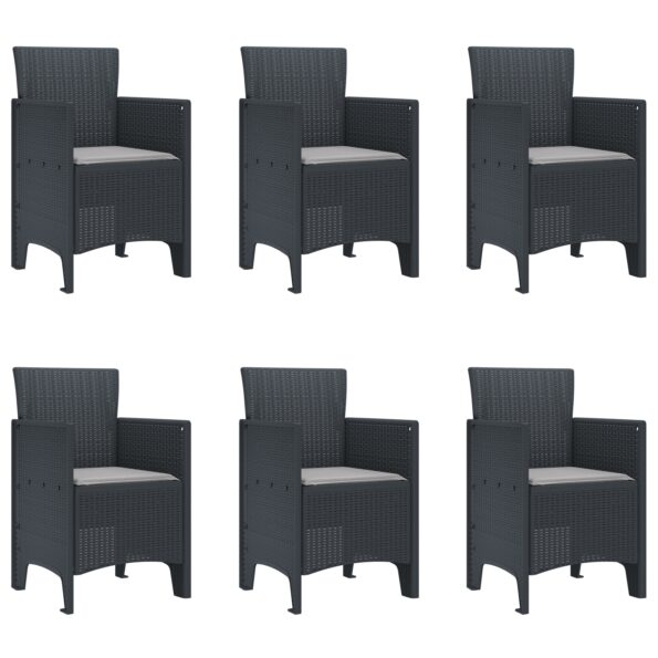 vidaXL 7-dielny záhradný jedálenský set s vankúšmi antracitový poly ratan – Obrázok 5