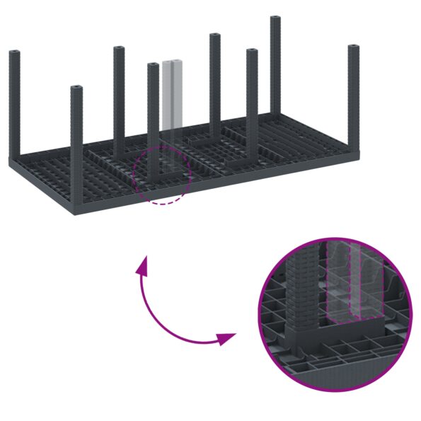 vidaXL 7-dielny záhradný jedálenský set s vankúšmi antracitový poly ratan – Obrázok 9
