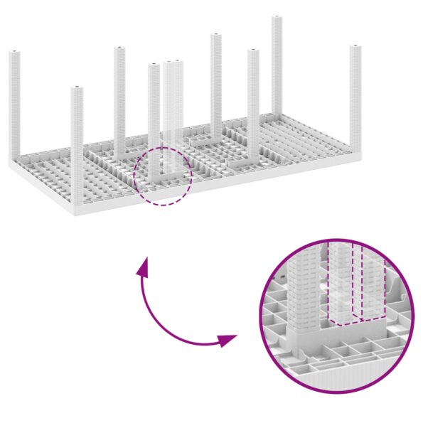 vidaXL Záhradná jedálenská súprava s vankúšmi Biela Poly Ratan – Obrázok 9