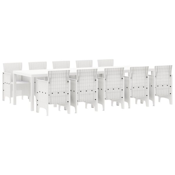 3378762_2.jpg vidaXL 11-dielny záhradný jedálenský set biely poly ratan, vidaXL záhradný stôl biely 150x100x73 cm poly ratan, vidaXL záhradné stoličky 2 ks biele poly ratan, vidaXL záhradné stoličky 4 ks biele poly ratan – Obrázok 2