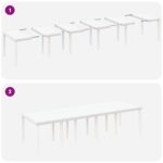 vidaXL 11-dielny záhradný jedálenský set s vankúšmi biela poly ratan, vidaXL záhradný stôl biely 150x100x73 cm poly ratan, vidaXL záhradné stoličky s vankúšmi 2 ks biele poly ratan, vidaXL záhradné stoličky s vankúšmi 4 ks biele poly ratan – Obrázok 10