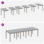 vidaXL 11-dielny záhradný jedálenský set s vankúšmi svetlosivý polyratan, vidaXL záhradný stôl svetlosivý 150x100x73 cm polyratan, vidaXL záhradné stoličky s vankúšmi 2 ks svetlosivý polyratan, vidaXL záhradné stoličky s vankúšmi 4 ks svetlosivý polyratan – Obrázok 10