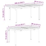 vidaXL 9-dielny záhradný jedálenský set s vankúšmi Čierny poly ratan, vidaXL Rozkladací záhradný stôl antracitový (140-210)x90x73 cm oceľ – Obrázok 11