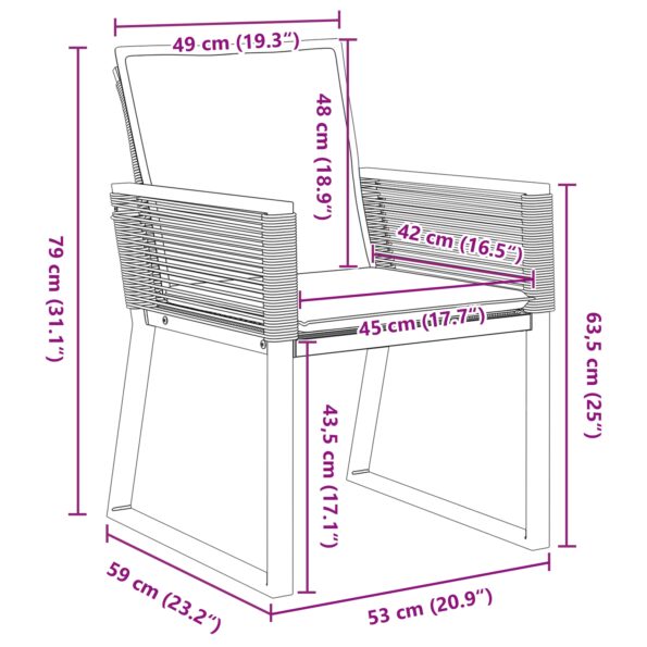 vidaXL 9-dielny záhradný jedálenský set s vankúšmi Čierny poly ratan, vidaXL Rozkladací záhradný stôl antracitový (140-210)x90x73 cm oceľ – Obrázok 12
