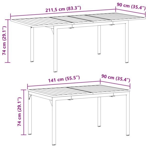3378831_12.jpg vidaXL 10-dielny záhradný jedálenský set s vankúšmi čierny poly rattan, vidaXL rozťahovací záhradný stôl antracitový (140-210)x90x73 cm oceľ – Obrázok 12
