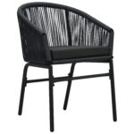 vidaXL 10-dielny záhradný jedálenský set s vankúšmi čierny poly rattan, vidaXL rozťahovací záhradný stôl antracitový (140-210)x90x73 cm oceľ – Obrázok 6