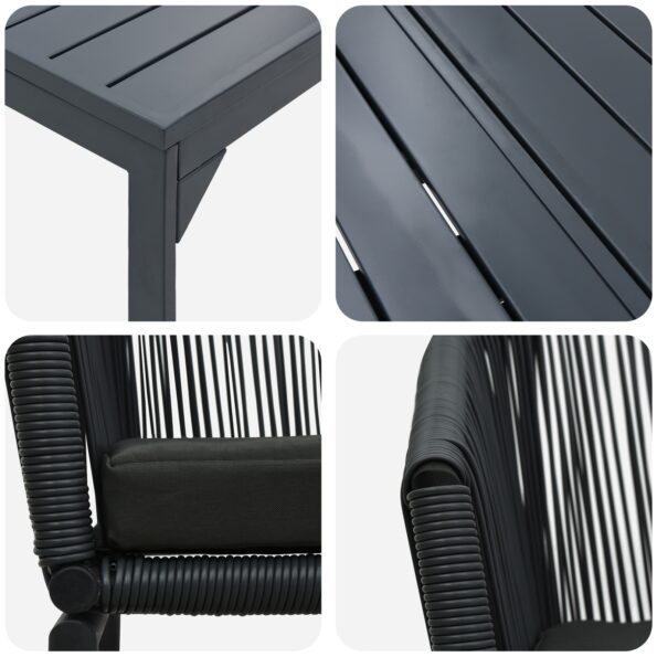 3378831_9.jpg vidaXL 10-dielny záhradný jedálenský set s vankúšmi čierny poly rattan, vidaXL rozťahovací záhradný stôl antracitový (140-210)x90x73 cm oceľ – Obrázok 9