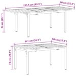vidaXL 9-dielna súprava nábytku do chodby Antracitová oceľ, vidaXL Rozkladací záhradný stôl Antracitový (140-210)x90x73 cm Oceľ – Obrázok 12