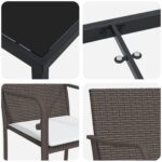 vidaXL Záhradný jedálenský set 5 pcs Hnedá a čierna PE ratan – Obrázok 9