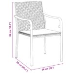 vidaXL 7-dielna záhradná jedálenská súprava s vankúšmi, čierny polyratan – Obrázok 10