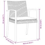 vidaXL 7-dielna záhradná jedálenská súprava s vankúšmi čierna polyratan – Obrázok 10