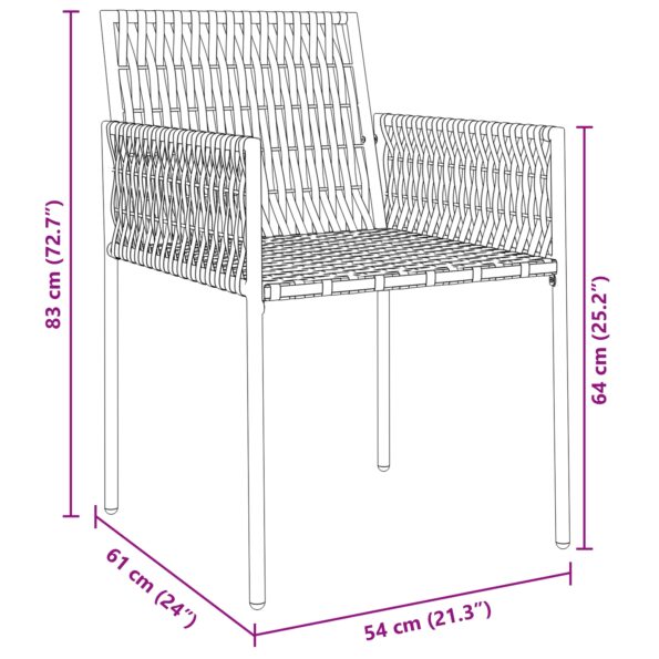 vidaXL 3-dielna záhradná jedálenská súprava s vankúšmi čierna poly ratan – Obrázok 10