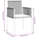 vidaXL 5-dielna sada záhradného jedálenského nábytku s vankúšmi, čierny poly ratan – Obrázok 10