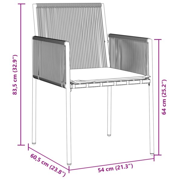 3379109_10.jpg vidaXL 5-dielna sada záhradného jedálenského nábytku s vankúšmi, čierny poly ratan – Obrázok 10