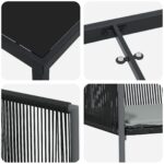 vidaXL 5-dielna sada záhradného jedálenského nábytku s vankúšmi, čierny poly ratan – Obrázok 9