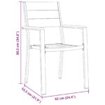 vidaXL 5-dielna záhradná jedálenská súprava čierna HDPE – Obrázok 10