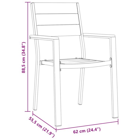 vidaXL 5-dielna záhradná jedálenská súprava čierna HDPE – Obrázok 10