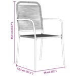 vidaXL 5-dielny záhradný jedálenský set čierny bavlnené lano a oceľ – Obrázok 10