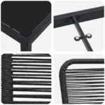 vidaXL 7-dielny záhradný jedálenský set čierny bavlnené lano a oceľ – Obrázok 9